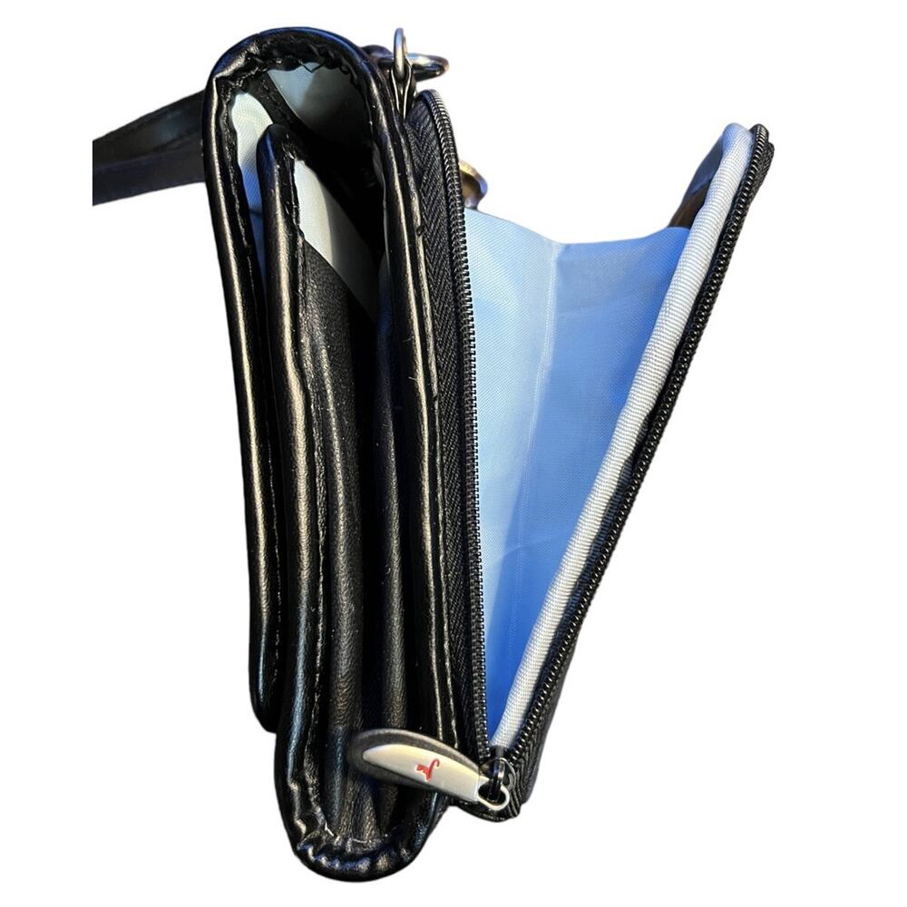 Travelon Leather Crossbody Purse Black Credit Card Belt Loop Boarding Pass Slot - Picture 5 of 16